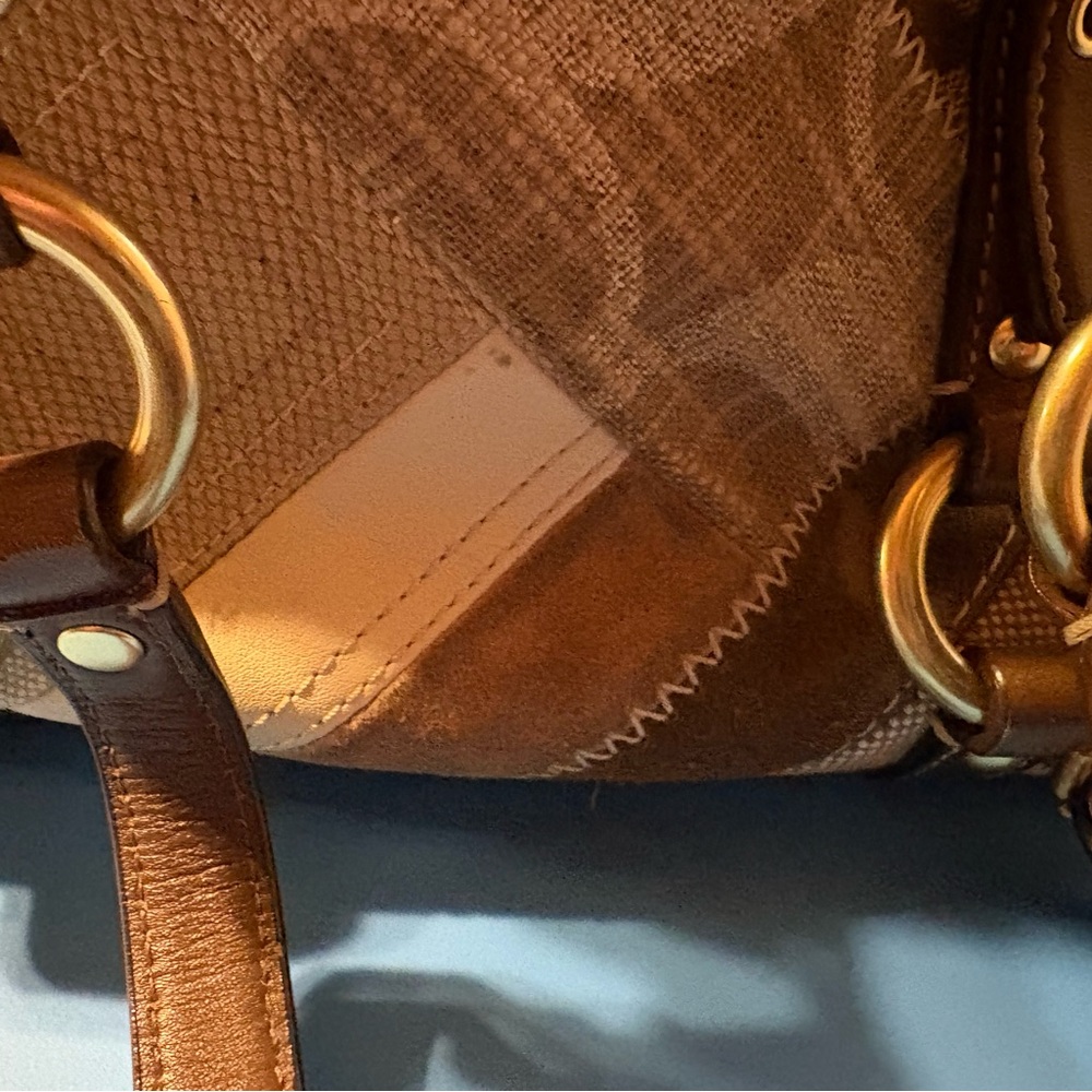 Coach Elegant Brown Patchwork Shoulder Bag - image 5